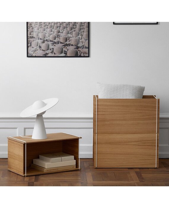 Moebe Storage Box eiken opberger 60 x 31 x 32 cm wit