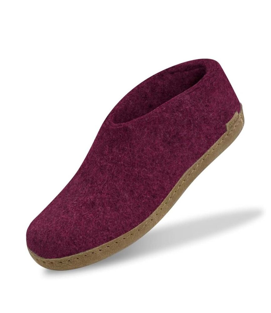 Glerups Glerups Shoe Pantoffel met leren zool (diverse maten) Cranberry