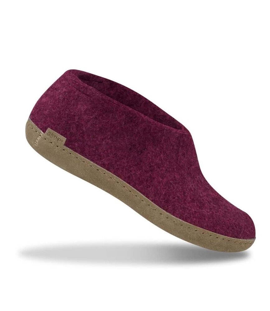 Glerups Glerups Shoe with leather sole (various sizes) Cranberry Slipper Glerups Glerups Shoe with leather sole (various sizes) Cranberry Slipper