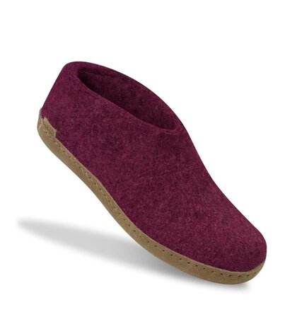 Glerups Glerups Shoe with leather sole (various sizes) Cranberry Slipper Glerups Glerups Shoe with leather sole (various sizes) Cranberry Slipper