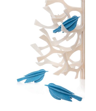 LOVI Lovi mini vogels set van 3 (diverse kleuren) berkenhout - 3D-dier DIY pakketje LOVI Lovi mini vogels set van 3 (diverse kleuren) berkenhout - 3D-dier DIY pakketje