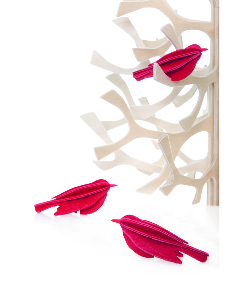 LOVI Lovi mini vogels set van 3 (diverse kleuren) berkenhout - 3D-dier DIY pakketje LOVI Lovi mini vogels set van 3 (diverse kleuren) berkenhout - 3D-dier DIY pakketje