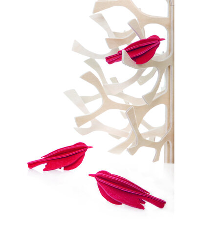 LOVI Lovi mini vogels set van 3 (diverse kleuren) berkenhout - 3D-dier DIY pakketje LOVI Lovi mini vogels set van 3 (diverse kleuren) berkenhout - 3D-dier DIY pakketje