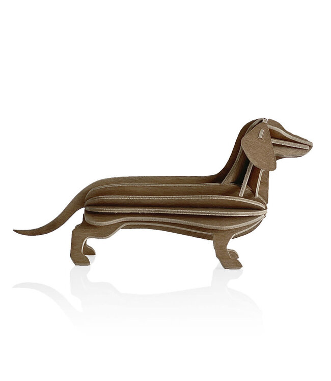 LOVI Lovi Dachshund brown birch wood 3D - animal DIY package