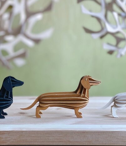 LOVI Lovi Dachshund cinnamon brown birch wood 3D - animal DIY package LOVI Lovi Dachshund cinnamon brown birch wood 3D - animal DIY package