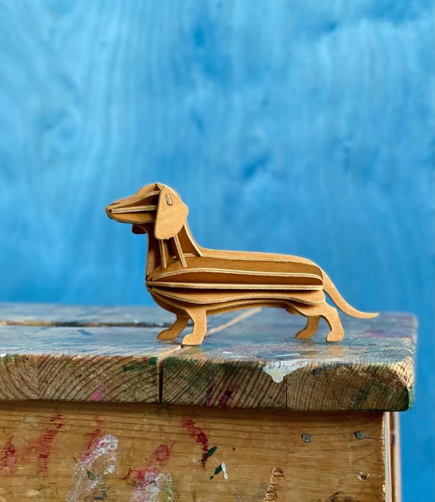 LOVI Lovi Dachshund cinnamon brown birch wood 3D - animal DIY package LOVI Lovi Dachshund cinnamon brown birch wood 3D - animal DIY package