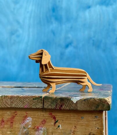 LOVI Lovi Dachshund cinnamon brown birch wood 3D - animal DIY package LOVI Lovi Dachshund cinnamon brown birch wood 3D - animal DIY package
