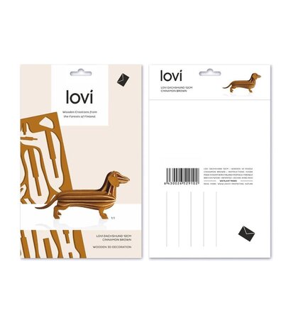 LOVI Lovi Dachshund cinnamon brown birch wood 3D - animal DIY package LOVI Lovi Dachshund cinnamon brown birch wood 3D - animal DIY package