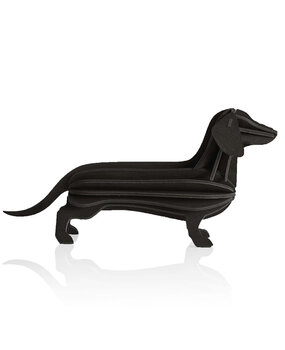 LOVI Lovi Teckel black birch wood 3D - animal DIY package LOVI Lovi Teckel black birch wood 3D - animal DIY package