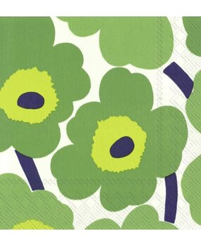 Marimekko Marimekko Unikko Paper Napkin 33x33cm green Marimekko Marimekko Unikko Paper Napkin 33x33cm green
