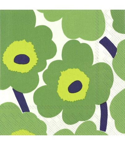 Marimekko Marimekko Unikko Paper Napkin 33x33cm green Marimekko Marimekko Unikko Paper Napkin 33x33cm green