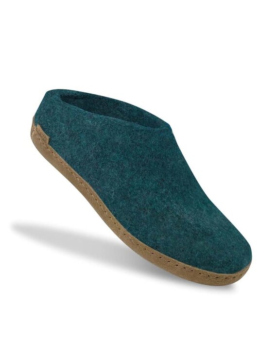 Glerups Slip-on met leren zool (diverse maten) Petrol Pantoffel
