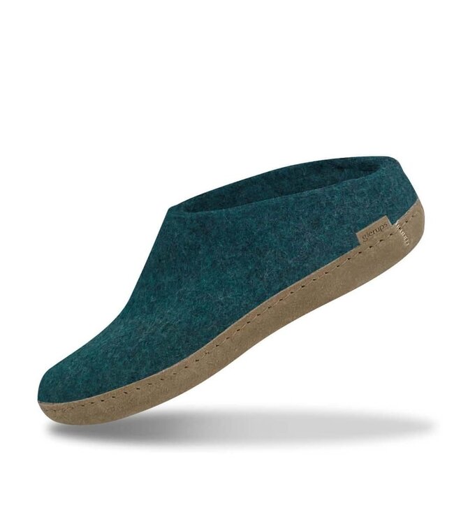 Glerups Glerups Slip-on met leren zool (diverse maten) Petrol Pantoffel