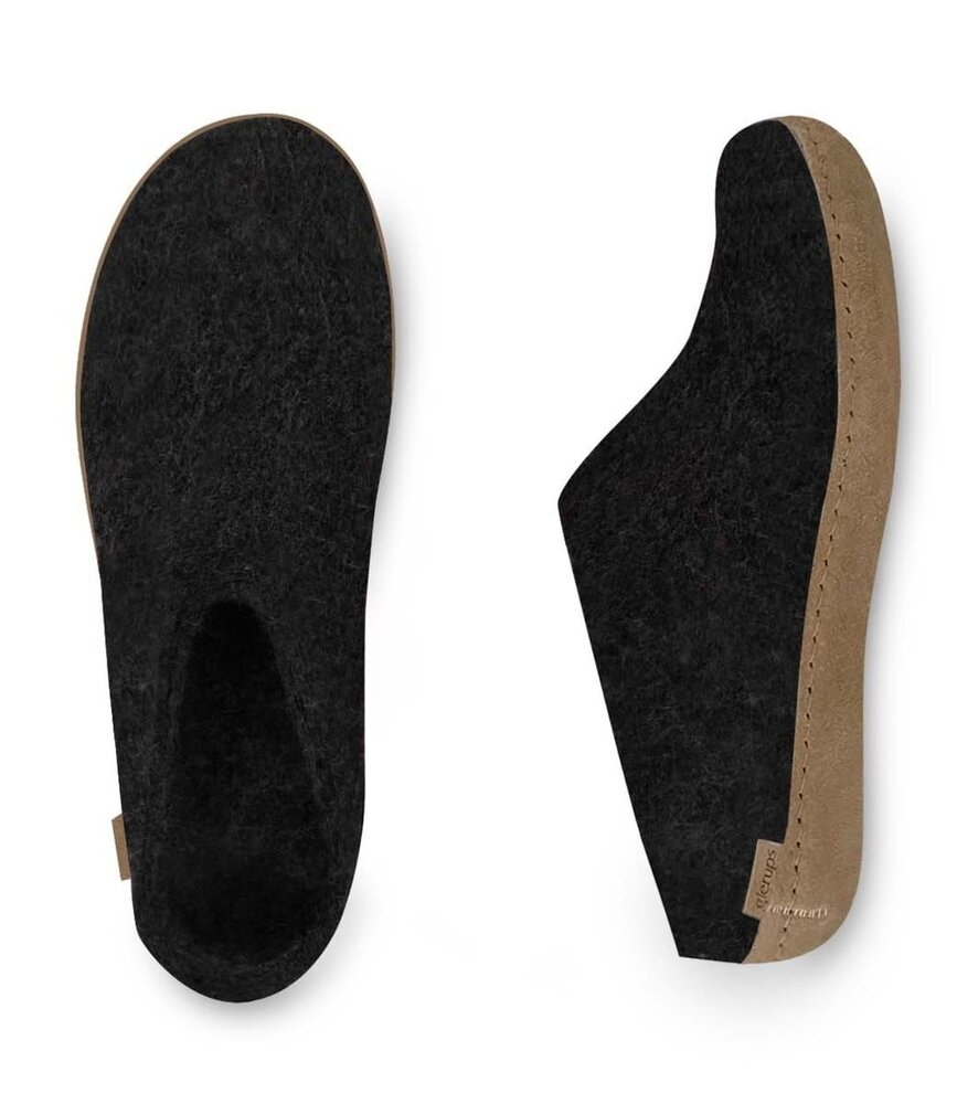 Glerups Glerups Slip-on with leather sole (various sizes) Charcoal Slipper Glerups Glerups Slip-on with leather sole (various sizes) Charcoal Slipper