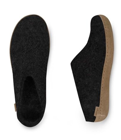 Glerups Glerups Slip-on with leather sole (various sizes) Charcoal Slipper Glerups Glerups Slip-on with leather sole (various sizes) Charcoal Slipper