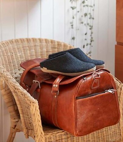 Glerups Glerups Slip-on with leather sole (various sizes) Charcoal Slipper Glerups Glerups Slip-on with leather sole (various sizes) Charcoal Slipper