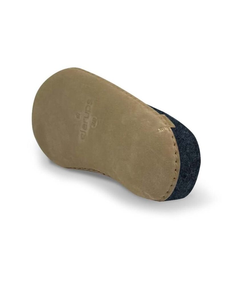 Glerups Glerups Slip-on with leather sole (various sizes) denim Slipper Glerups Glerups Slip-on with leather sole (various sizes) denim Slipper