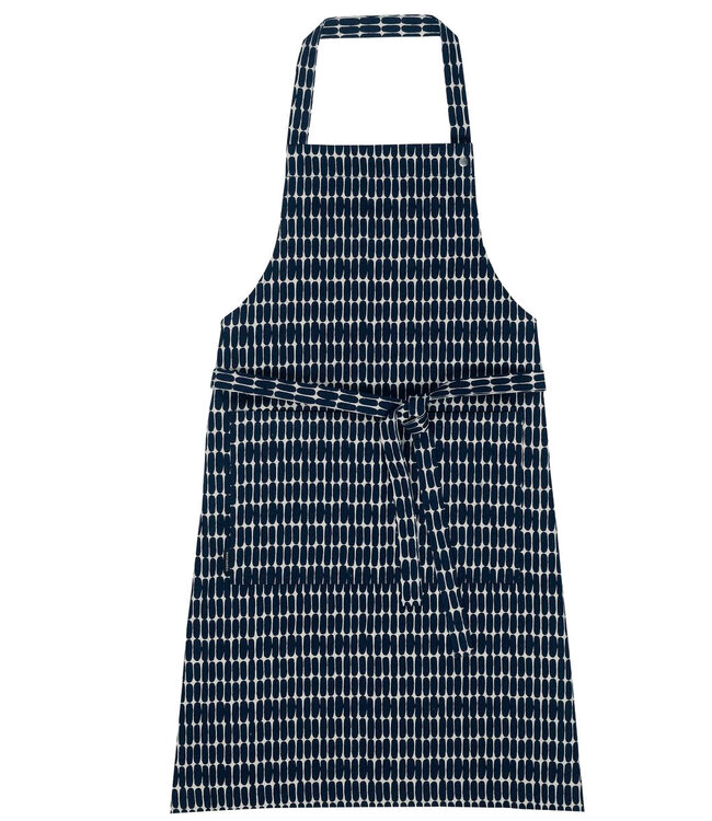 Marimekko Marimekko Alku apron linen-cotton mix dark blue