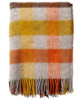 Klippan Klippan Gotland woolen plaid 130x200 of 25% Gotland wool Multi yellow
