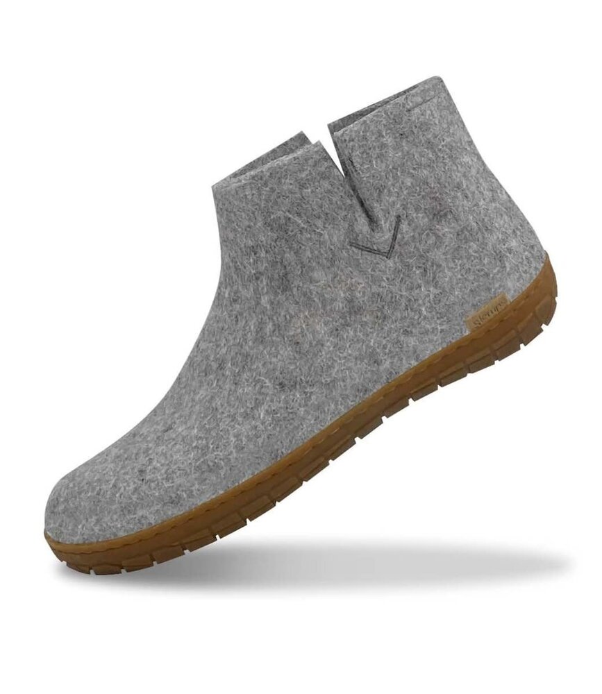 Glerups Glerups Boot Slipper with rubber honey sole (various sizes) Grey Glerups Glerups Boot Slipper with rubber honey sole (various sizes) Grey