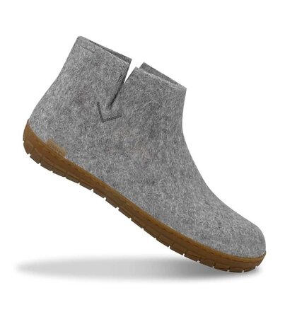 Glerups Glerups Boot Slipper with rubber honey sole (various sizes) Grey Glerups Glerups Boot Slipper with rubber honey sole (various sizes) Grey