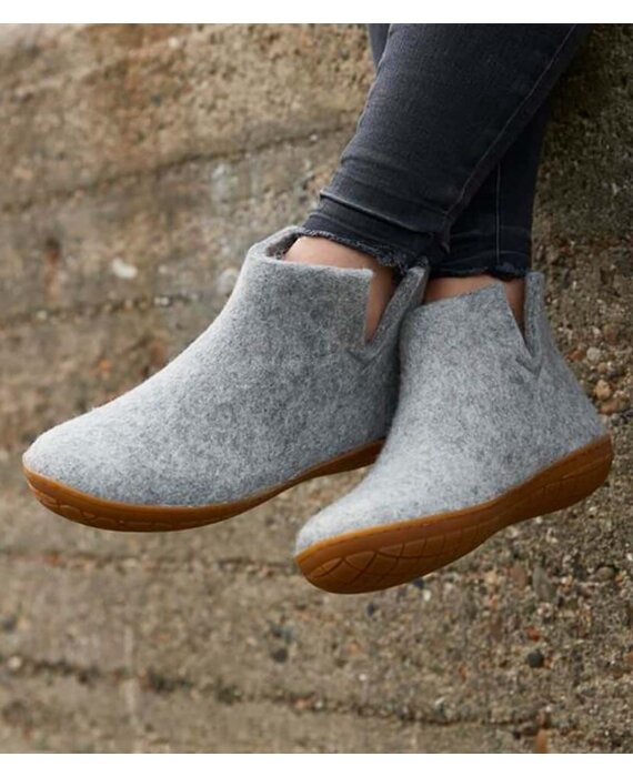 Glerups Boot met rubberen honing zool (diverse maten) Grijs Pantoffel