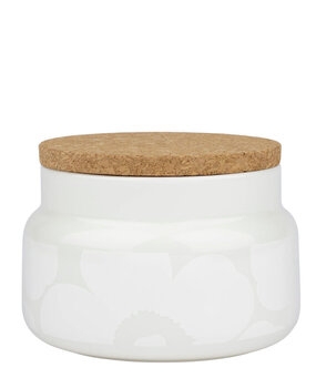 Marimekko Marimekko Unikko 0.7lt opbergpot gebroken wit