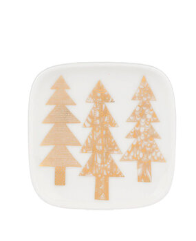 Marimekko Marimekko Kuusikossa plate 10x10cm with gold design Marimekko Marimekko Kuusikossa plate 10x10cm with gold design