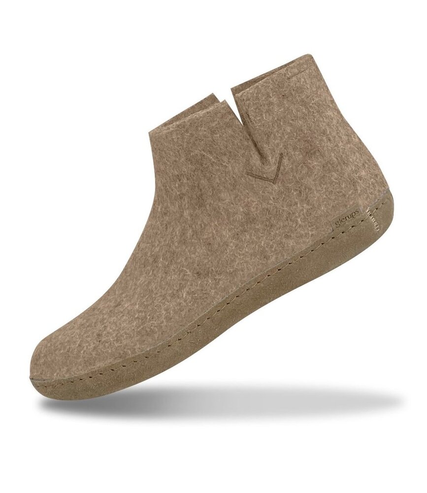 Glerups Glerups Boot Slipper Sand with leather sole (various sizes) Glerups Glerups Boot Slipper Sand with leather sole (various sizes)