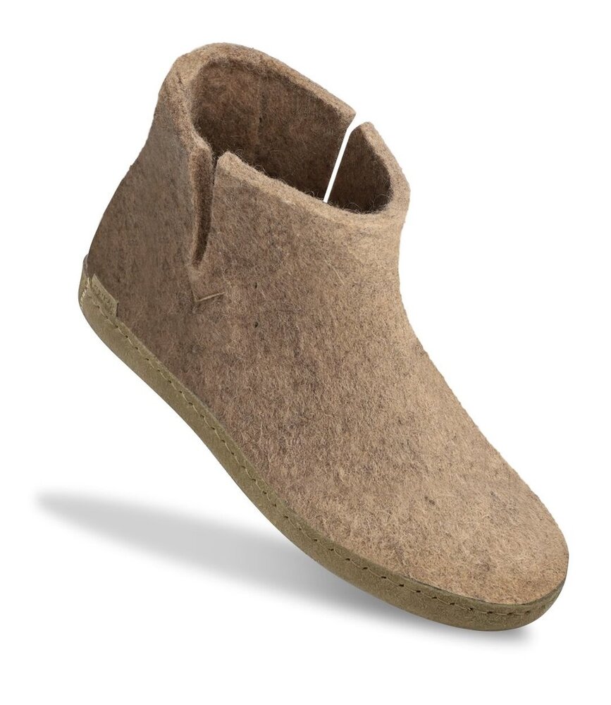 Glerups Glerups Boot Slipper Sand with leather sole (various sizes) Glerups Glerups Boot Slipper Sand with leather sole (various sizes)