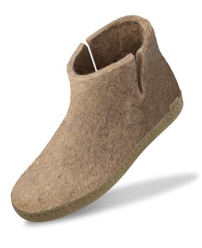 Glerups Glerups Boot Slipper Sand with leather sole (various sizes) Glerups Glerups Boot Slipper Sand with leather sole (various sizes)