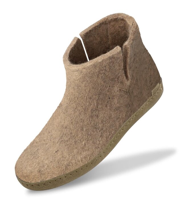 Glerups Glerups Boot Slipper Sand with leather sole (various sizes)