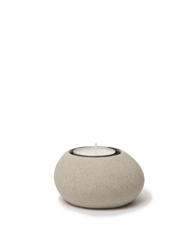 LINDFORM LINDFORM theelichthouder Asti Sand Grey H4.4cm