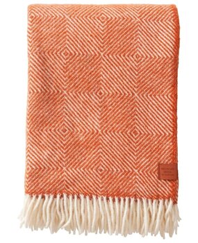 Klippan Klippan Gooseye wool plaid 130x200 made of 25% recycled Wool Orange