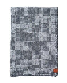 Klippan Klippan Gooseye wollen plaid MIDI 90x130cm van 25% gerecycled Wol Blauw