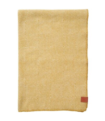 Klippan Klippan Gooseye wollen plaid MIDI 90x130cm van 25% gerecycled Wol Geel Klippan Klippan Gooseye wollen plaid MIDI 90x130cm van 25% gerecycled Wol Geel