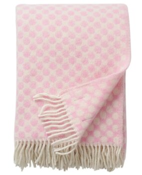Klippan Klippan Gotland wool plaid 130x200 made of 25% Gotland wool Dots Pink