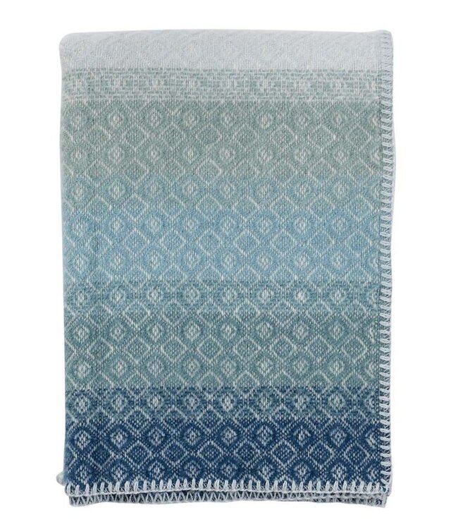 Klippan Klippan Havanna wollen plaid 90x130 van 100% ECO lamswol mix aqua