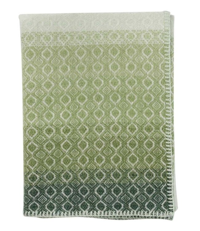 Klippan Klippan Havanna wollen plaid 90x130 van 100% ECO lamswol mix groen