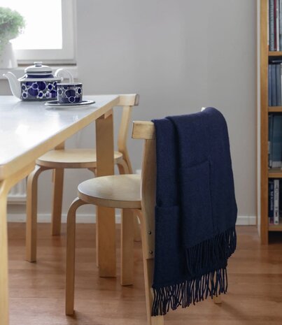 Lapuan Kankurit Lapuan Kankurit Uni woolen wrap scarf with pockets 60x170 Midnight Blue Lapuan Kankurit Lapuan Kankurit Uni woolen wrap scarf with pockets 60x170 Midnight Blue