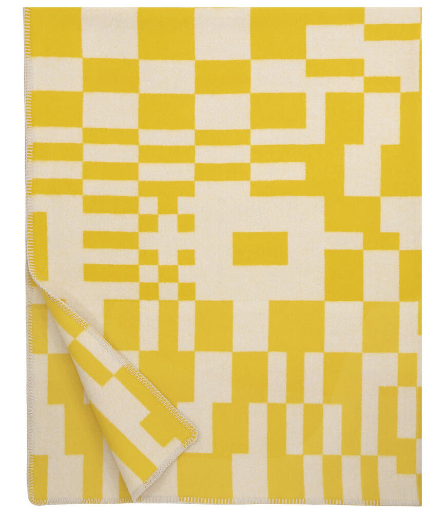 Lapuan Kankurit Lapuan Kankurit Koodi 130x180cm wool plaid yellow light beige Lapuan Kankurit Lapuan Kankurit Koodi 130x180cm wool plaid yellow light beige