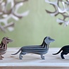 LOVI Lovi Teckel grey birch wood 3D - animal DIY package LOVI Lovi Teckel grey birch wood 3D - animal DIY package