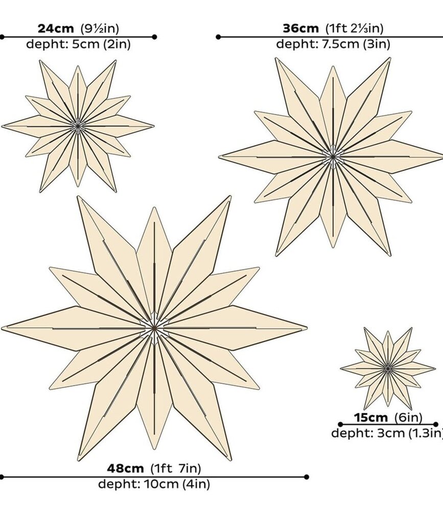 LOVI Lovi Birchwood Star 15cm honey 3D DIY package LOVI Lovi Birchwood Star 15cm honey 3D DIY package