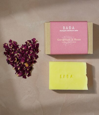 Bada Bada Organic Soap Geranium and Rose Organic Danish Handmade Soap