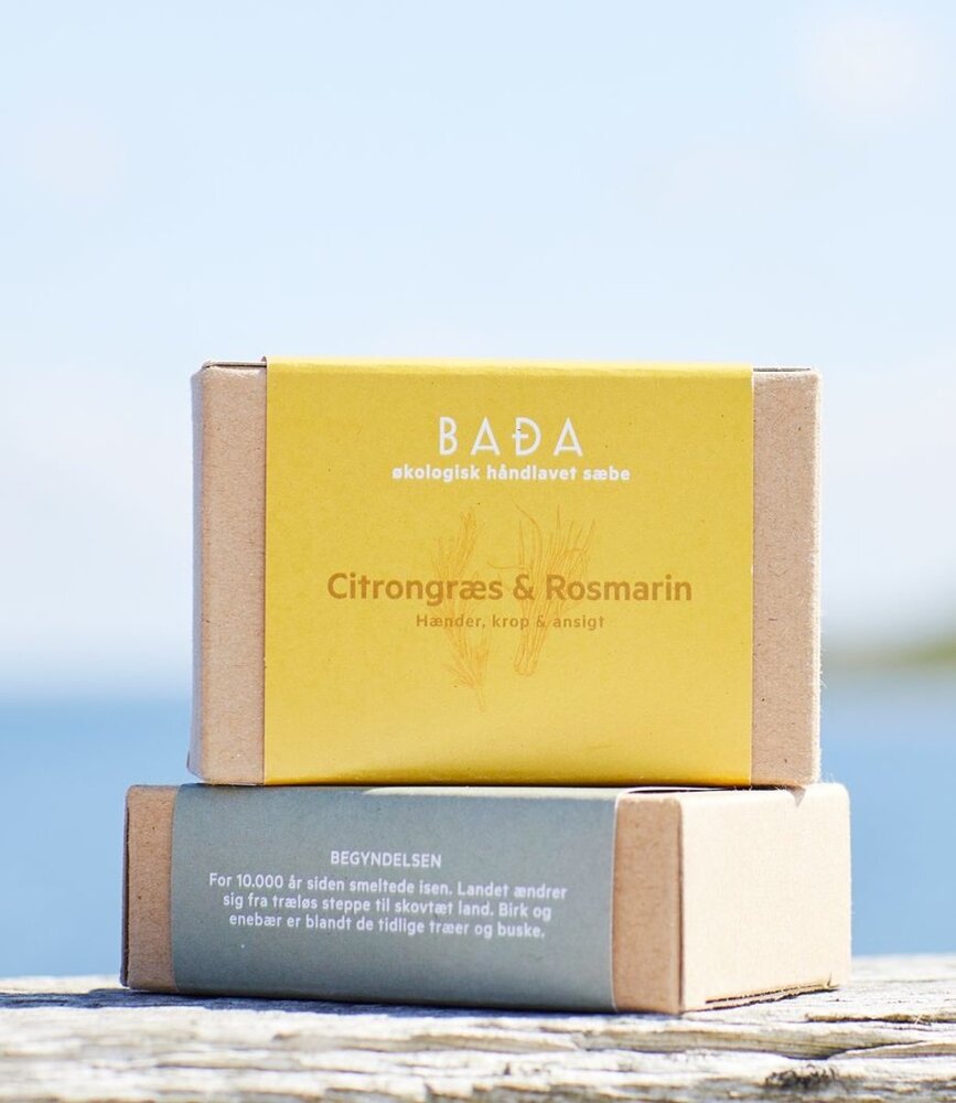 Bada Bada Organic Soap Lemongrass and Rosemary Organic Danish Handmade Soap