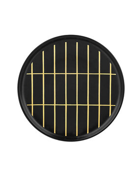 Marimekko Marimekko Tiiliskivi 13,5cm bord mat zwart goud Marimekko Marimekko Tiiliskivi 13,5cm bord mat zwart goud