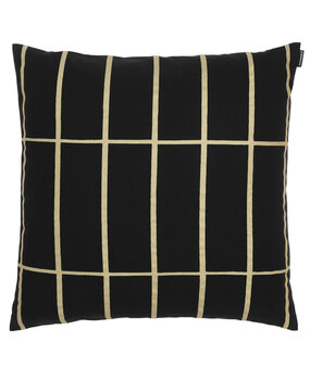 Marimekko Marimekko Tiiliskivi kussenhoes 50x50 cm zwart met goud print Marimekko Marimekko Tiiliskivi kussenhoes 50x50 cm zwart met goud print