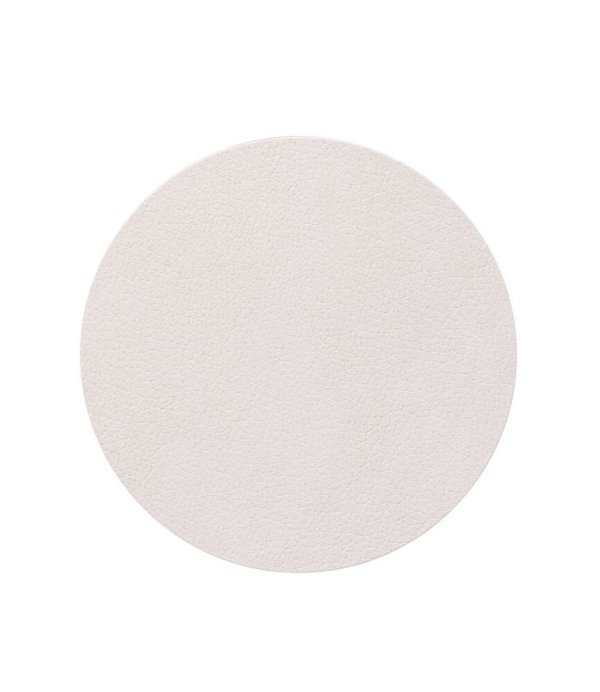 LIND DNA LIND DNA Glas Onderzetter Circle Nupo Gerecycled Leer Oester Wit LIND DNA LIND DNA Glas Onderzetter Circle Nupo Gerecycled Leer Oester Wit