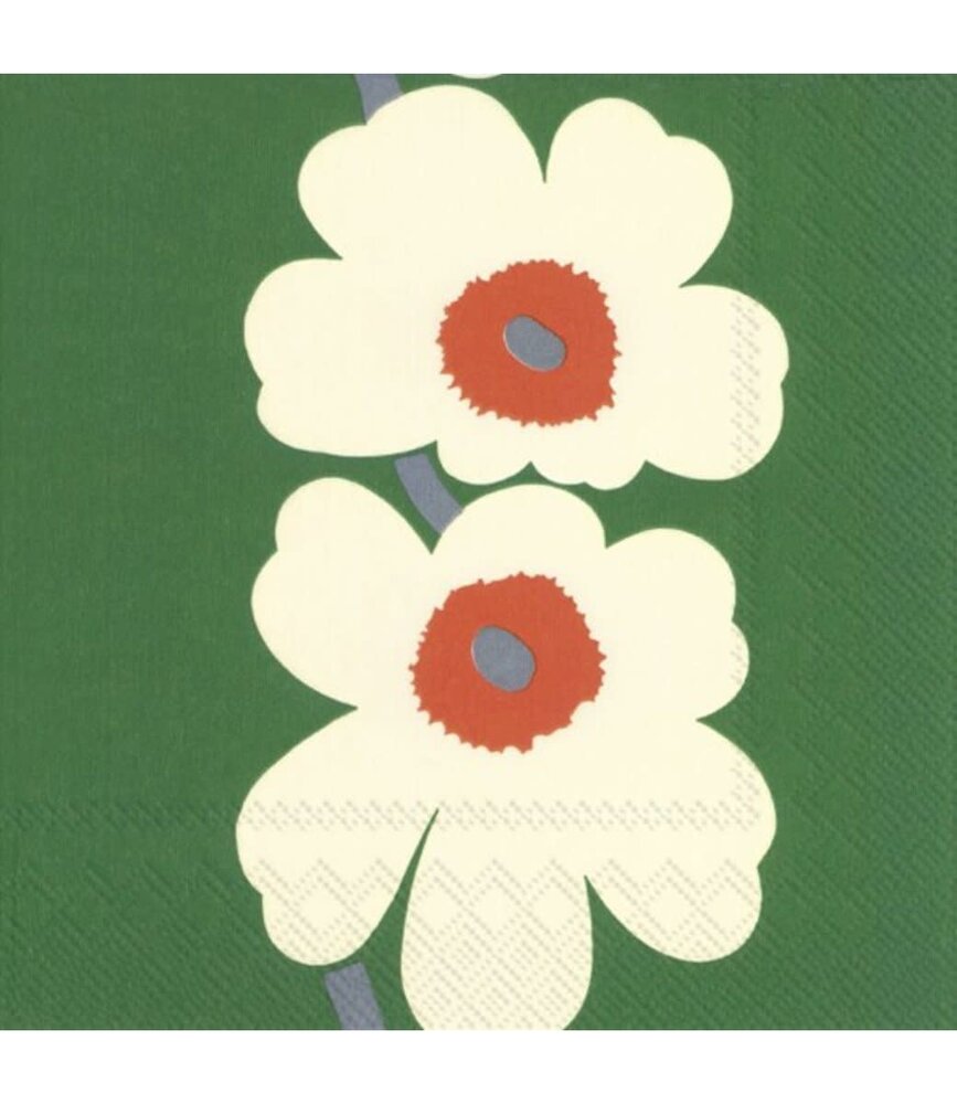 Marimekko Marimekko Unikko 60-jarig Jubileum editie Papieren Servetten 33x33cm Groen Marimekko Marimekko Unikko 60-jarig Jubileum editie Papieren Servetten 33x33cm Groen