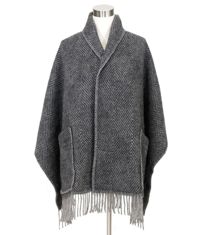 Lapuan Kankurit Lapuan Kankurit Maria woolen wrap scarf with pockets 60x180 black-grey